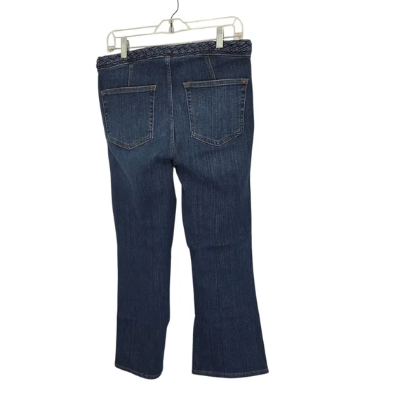 Frame Istanbul Braided High Waist Crop Mini Bootcut Jeans Medium Wash Size 29 - Picture 2 of 7